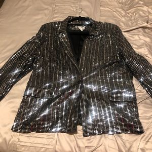 Sequin Blazer Black and Silver